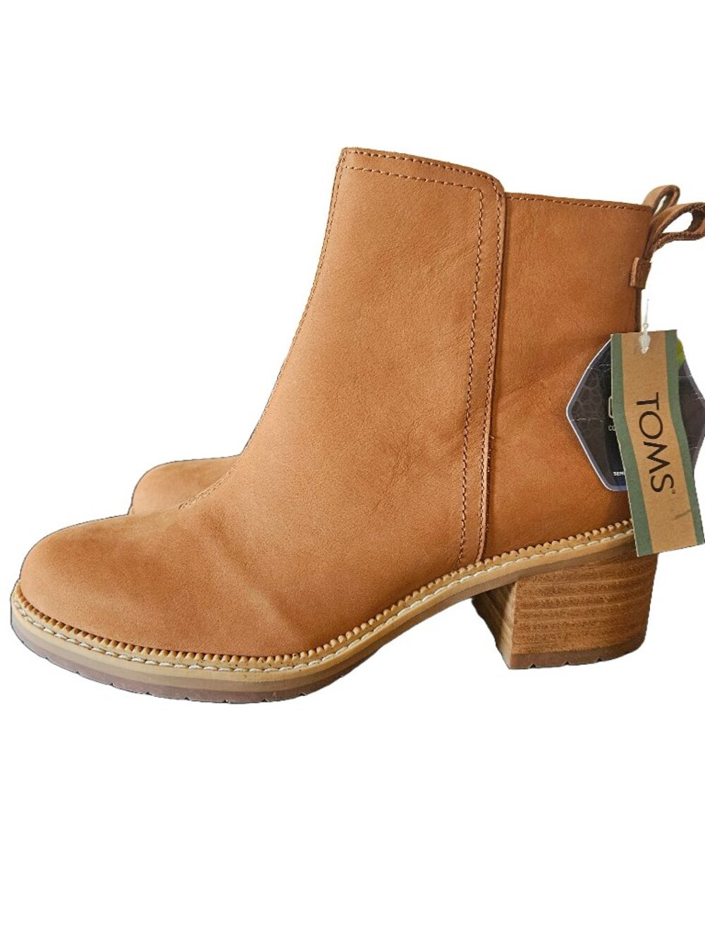 TOMS Marina Ankle Boots – Tan Smooth Waxy Leather – Women’s 6 (NWT)